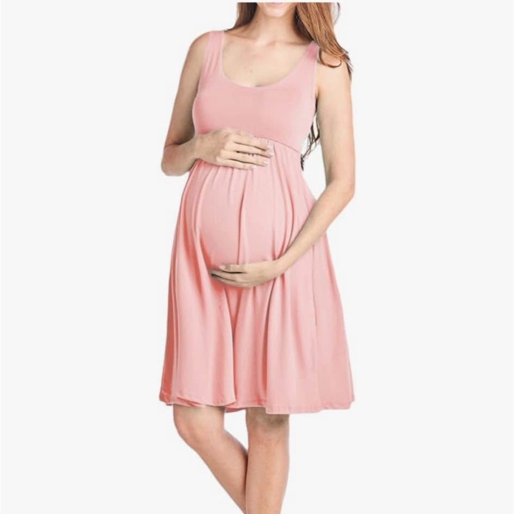 Women peach Maternity dress a line- XL